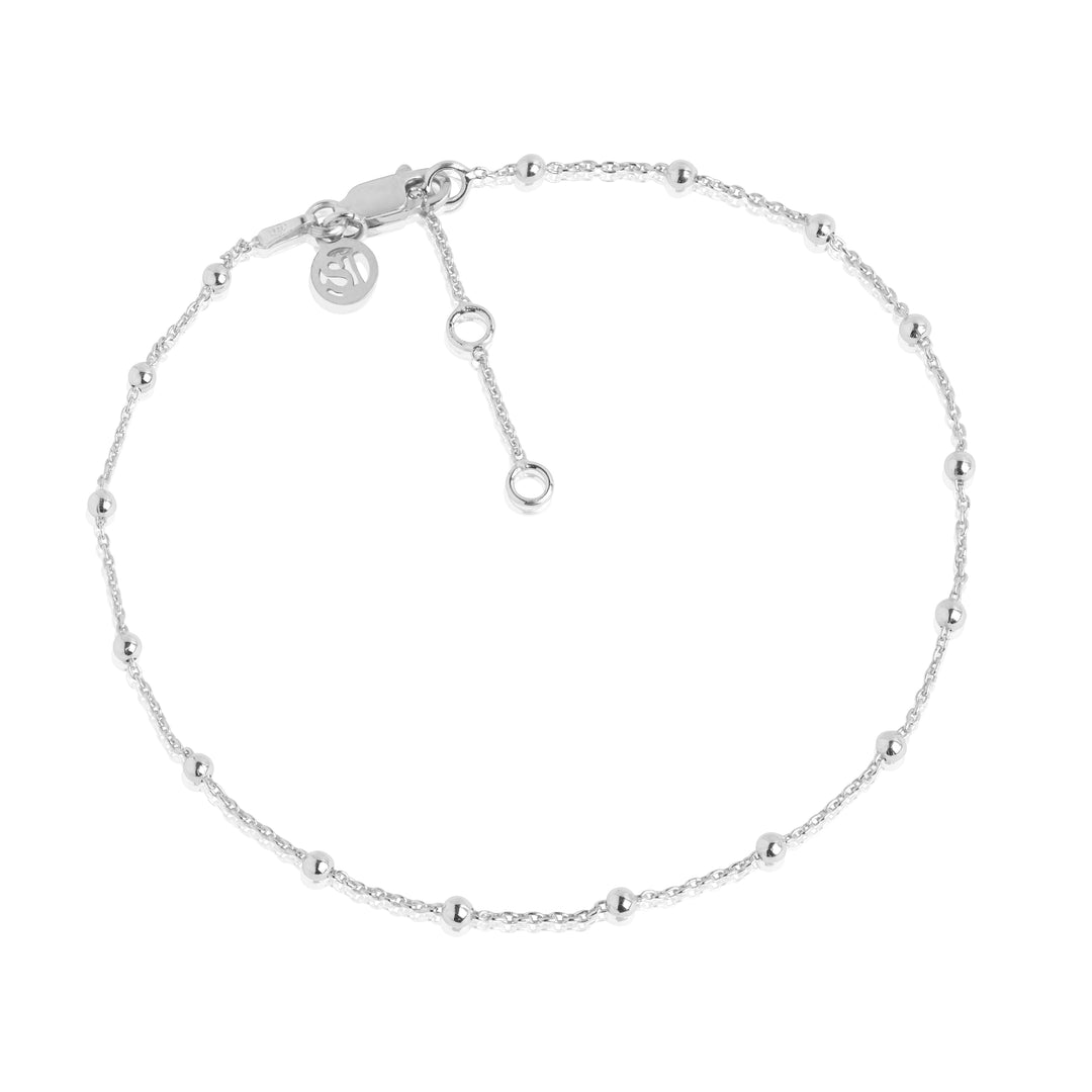 Ankle Chain made of 925 Sterling silver with rhodium polished surface