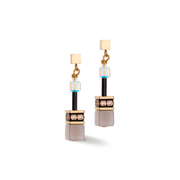 Boucles d'oreilles GeoCUBE® Iconic Precious marron