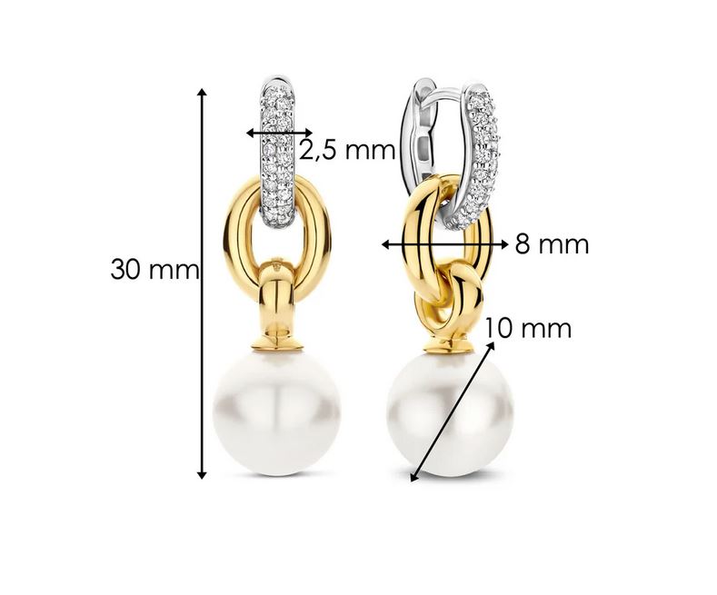 Ti Sento Milano Hoop Earrings Yellow Gold Detail