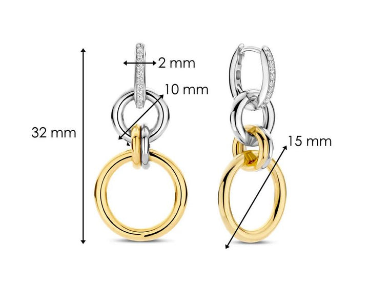 Ti Sento Milano Hoop Earrings Yellow Gold Detail