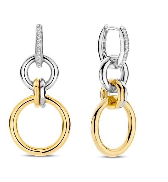 Ti Sento Milano Hoop Earrings Yellow Gold Detail