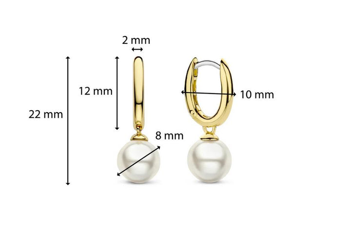 Ti Sento Milano Hoop Earrings Yellow Gold Detail