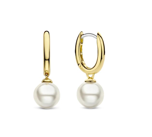 Ti Sento Milano Hoop Earrings Yellow Gold Detail