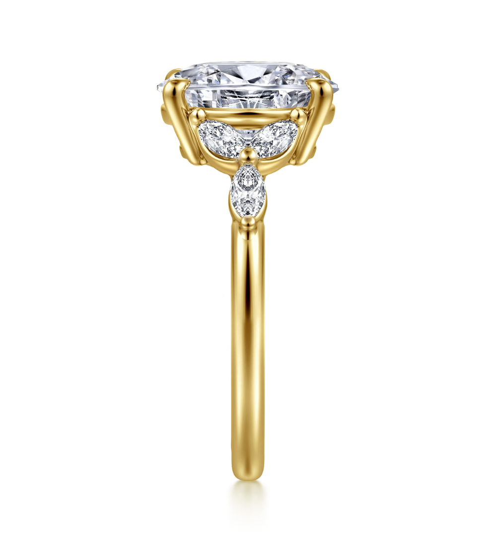 Adella – Bague de fiançailles en or jaune 14K avec diamant ovale