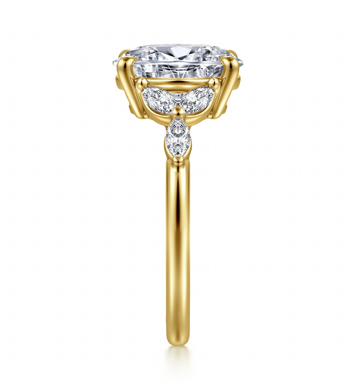 Adella – Bague de fiançailles en or jaune 14K avec diamant ovale