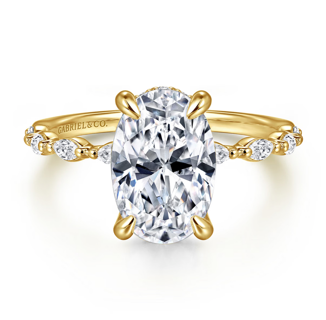 Bague 14KJ diamant de laboratoire