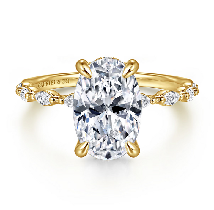 Bague 14KJ diamant de laboratoire
