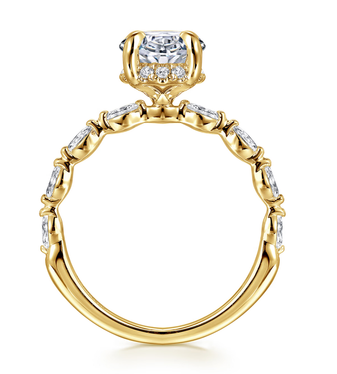 Bague 14KJ diamant de laboratoire