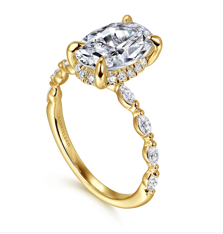Bague 14KJ diamant de laboratoire