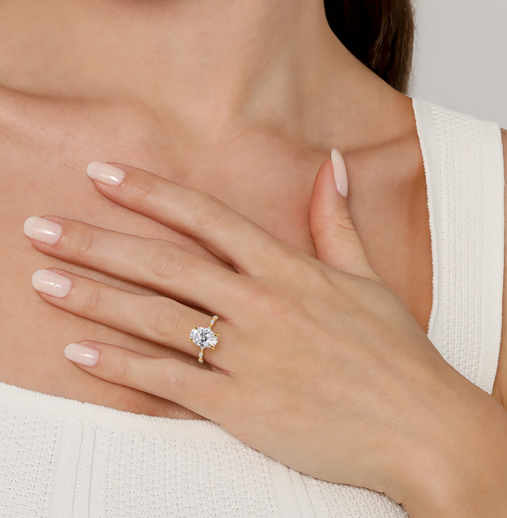 Bague 14KJ diamant de laboratoire