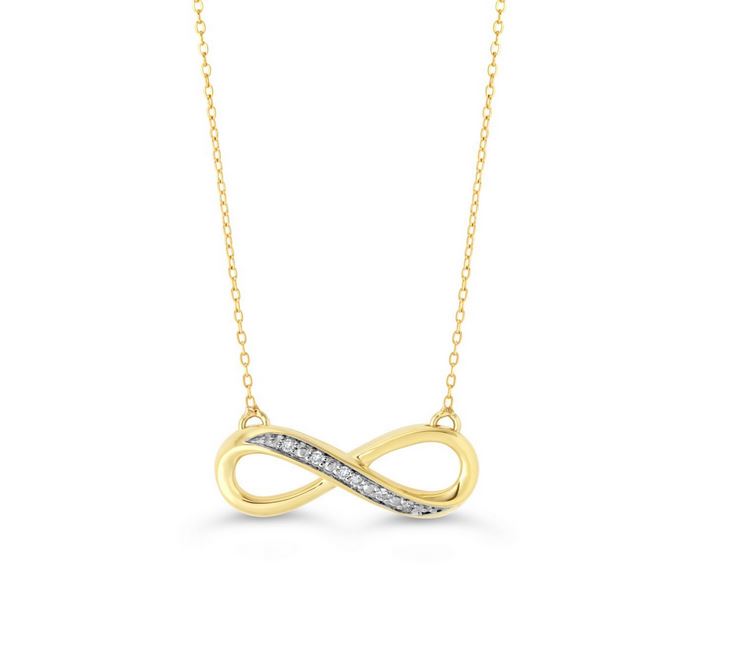 Chaine/pendentif infini 10k jaune diamant 