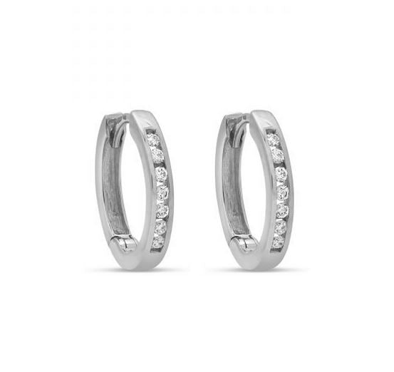 Diamond earrings in 10k white gold