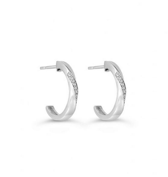 Diamond earrings in 10k white gold