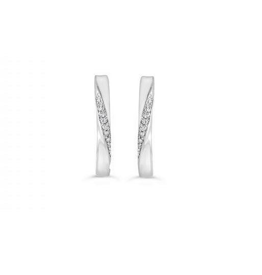 Boucles d'oreilles diamants en or 10k blanc