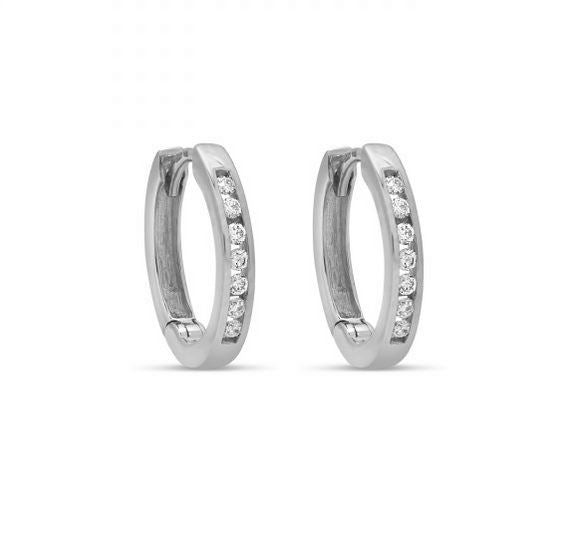 Diamond earrings in 10k white gold