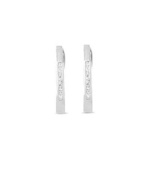 Boucles d'oreilles diamants en or 10k blanc 