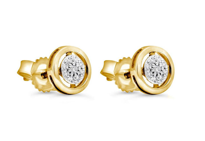 10k Yellow and White Gold Diamond Earrings