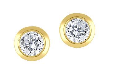 Boucles d'oreilles Diamant de laboratoire Or jaune