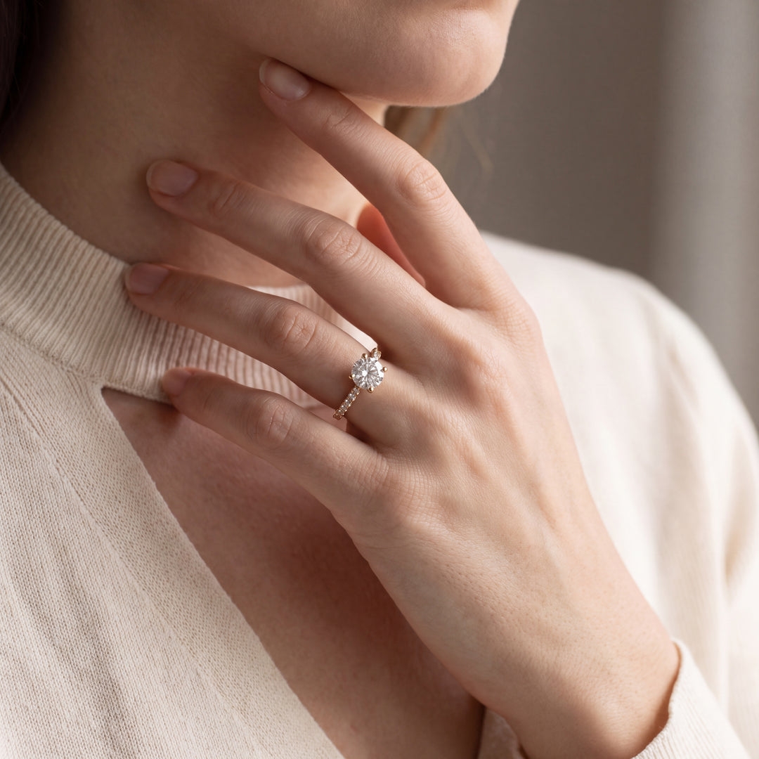 Bague de fiançailles en or jaune 18k