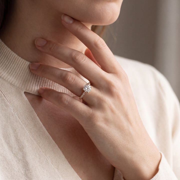 Bague de fiançailles en or jaune 18k