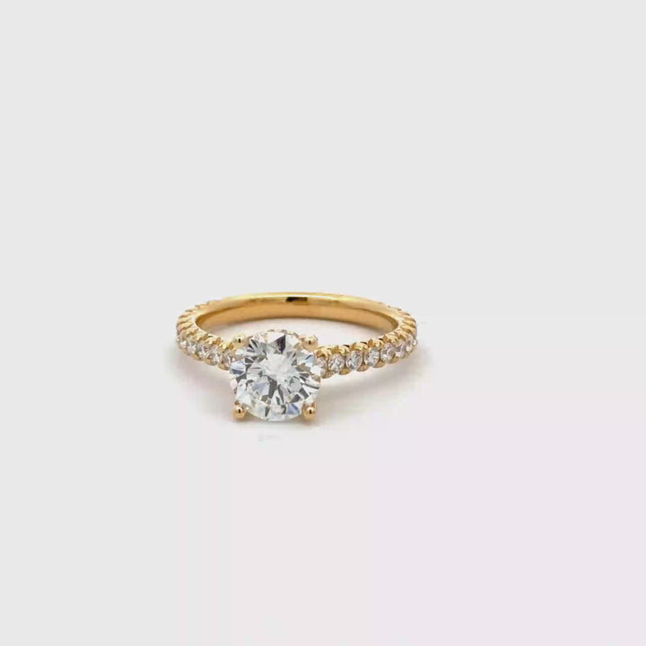 Bague de fiançailles en or jaune 18k