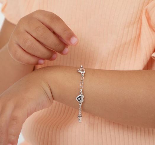 Bracelet enfant argent .925 Coeur Cz