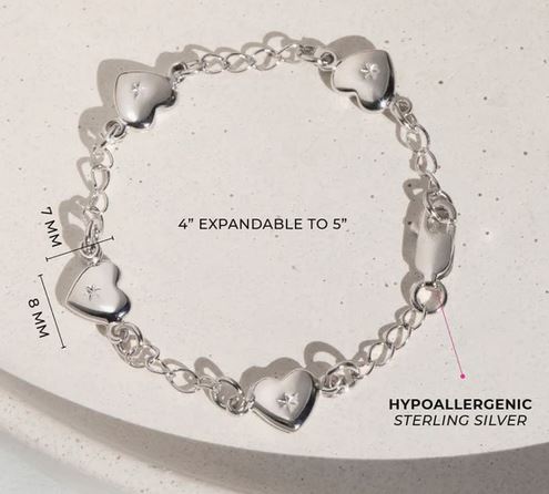 Bracelet enfant argent .925 Coeur Cz