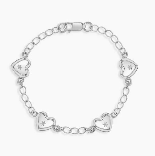Bracelet enfant argent .925 Coeur Cz
