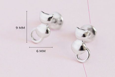 SILVER .925 LADYBUG earrings