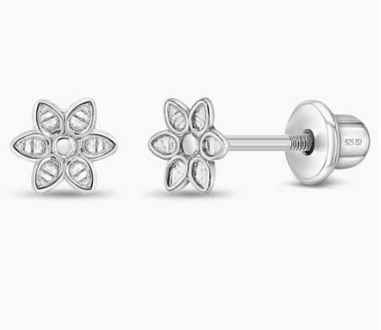Boucles d'oreilles ARGENT .925 FLEUR