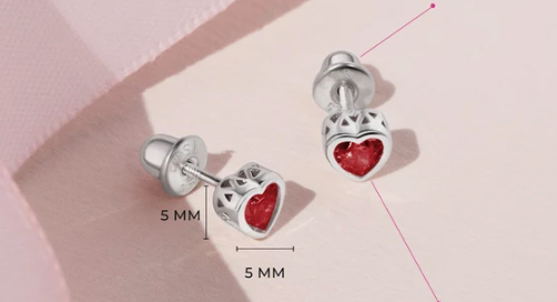 SILVER .925 Heart Earrings