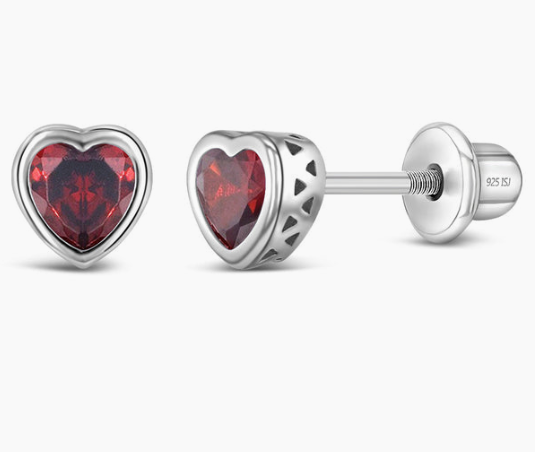 SILVER .925 Heart Earrings