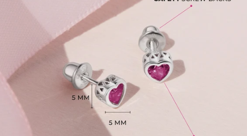 Boucles d'oreilles ARGENT .925 Coeur