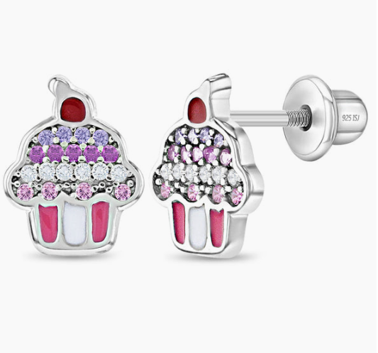 Boucles d'oreilles ARGENT .925 Cupcake