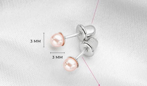 Boucles d'oreilles ARGENT .925 perle rose