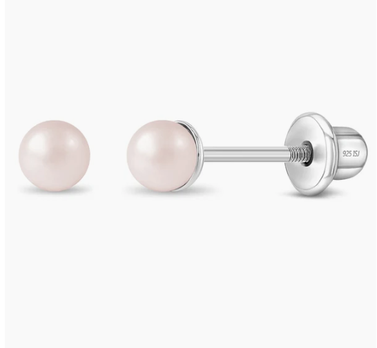 Boucles d'oreilles ARGENT .925 perle rose