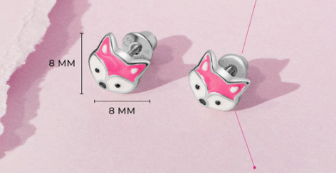 Boucles d'oreilles ARGENT .925 Renard