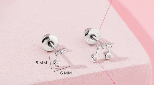 Boucles d'oreilles ARGENT .925 note de musique