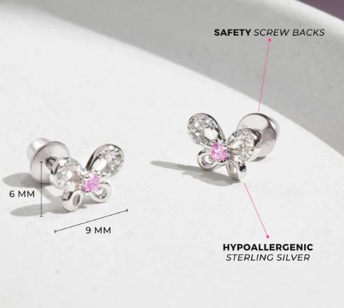 Boucles d'oreilles ARGENT .925 PAPILLON