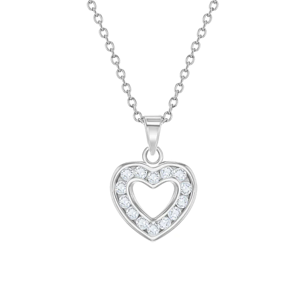 Chaine pendentif argent .925 COEUR pour enfant
