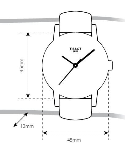 La montre Tissot T-Touch Expert Solar Style Bracelet Synthétique Noir et Fond Noir et Chiffres Size