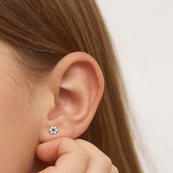SILVER .925 FLOWER earrings