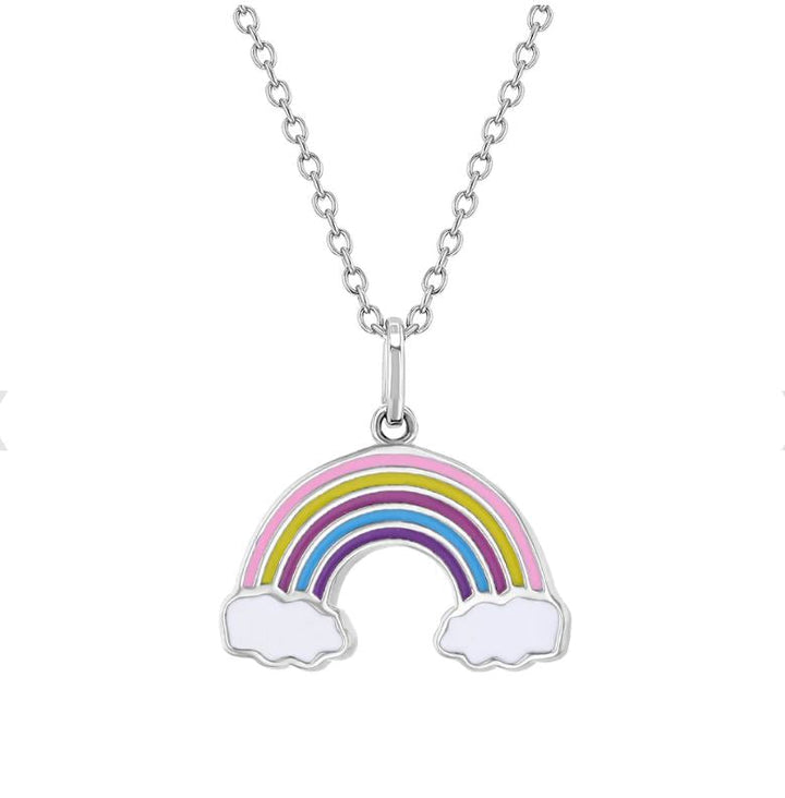 Chaine pendentif argent .925 ARC-EN-CIEL pour enfant